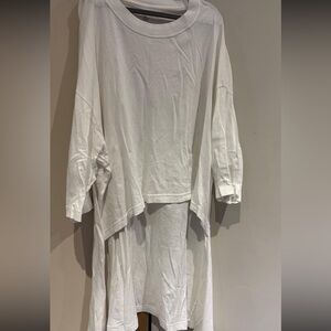 The frock White Long Sleeve Tunic tie Top